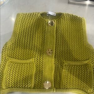 Green Knit Women's Sweater Vest